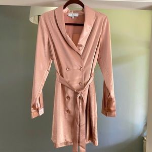 Tuxedo style silk dress